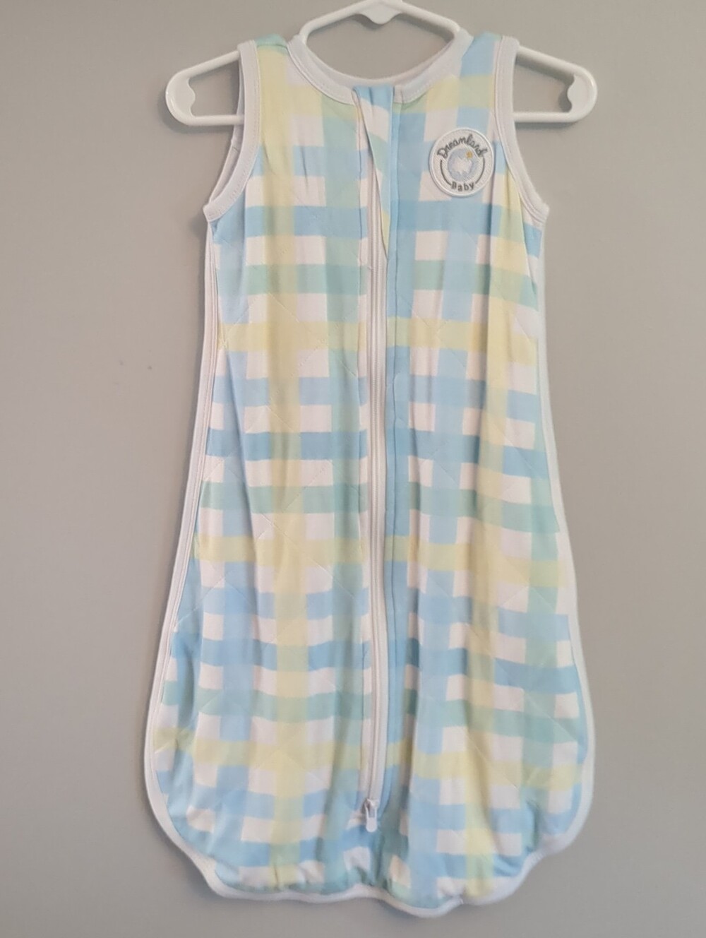 Dreamland Baby Bamboo Non-Weighted Sleep Sack Quilted Yellow Blue 0-6 Months